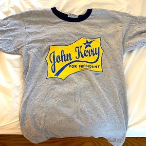 John Kerry Vintage T Shirt Used 2004 USA President